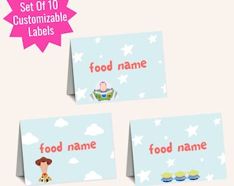 Toy Story Food Tent Labels: Editable Birthday Party Decor (Digital Download)