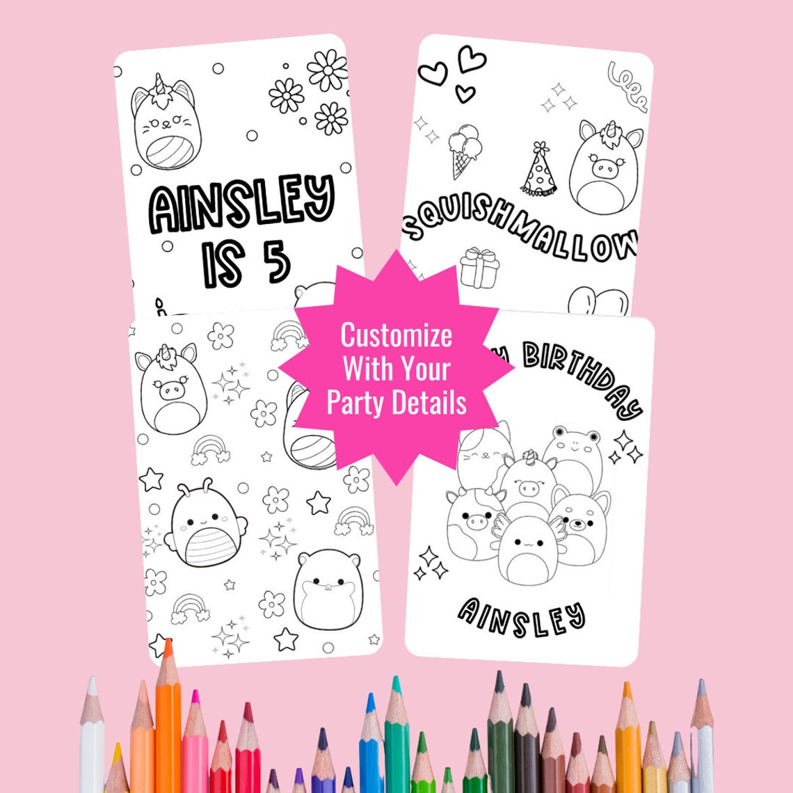 Squishmallow Coloring Sheet, Squishmallow Birthday Party, Squishmallow ...