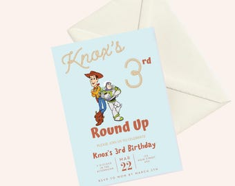 Toy Story Birthday Invitation: Woody Roundup, Buzz Lightyear (Digital Download)