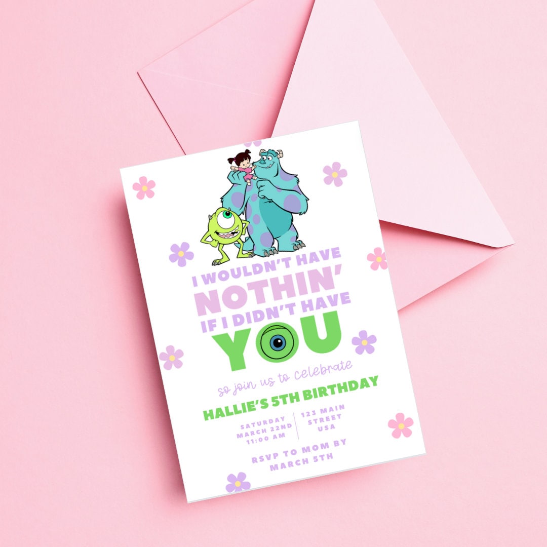 Monsters Inc Birthday Party Invitation, Monster Party Invite, Monster ...