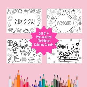 Christmas Coloring Sheet, Printable Christmas Coloring Page, Holiday Coloring Sheet, Personalized Coloring Sheet for Kids, Holiday Activity