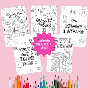 Girly Toy Story Coloring Pages: Birthday Party Activity (Digital PDF)