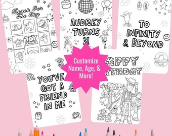 Girly Toy Story Coloring Pages: Birthday Party Activity (Digital PDF)
