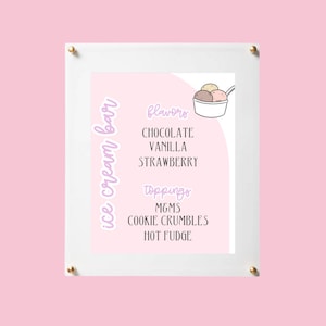 Ice Cream Party Menu, Ice Cream Birthday Decor, Ice Cream Birthday Invitation, Party Decor, Pastel Party,  Canva Template, Editable Menu