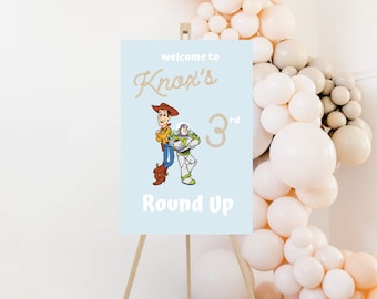 Toy Story Birthday Welcome Sign: Woody Roundup Decor (Digital Download)