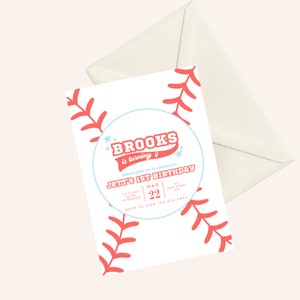 Boys Baseball Invitation, Rookie Year Birthday Invite, Baseball Party Decor, Baseball Birthday, Invitation For A Boy, 1st Birthday, Canva