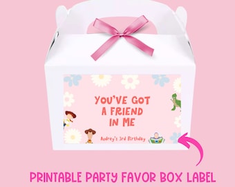 Toy Story Birthday Party Favor Box Label: Editable Template (Digital Download)