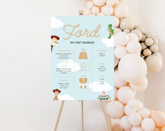 Toy Story First Birthday Milestone Board: Editable Party Decor (Digital Download)