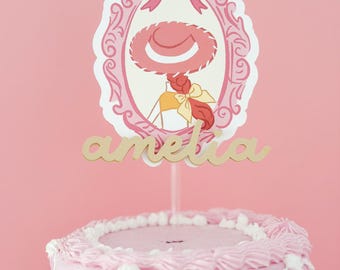 Pink Jessie Cake Topper | Coquette Cowgirl Birthday Cake Topper | Vintage Western Cake Decor | Girly Toy Story Birthday Decor
