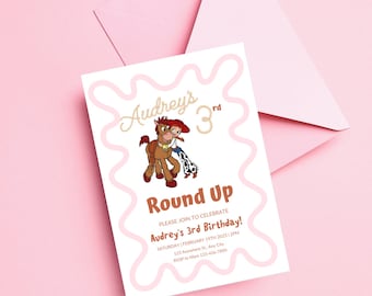 Girly Toy Story Birthday Invitation: Jesse Roundup (Digital Download)