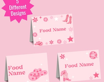 Disco Cowgirl Food Label, Rodeo Birthday Party Decor, Man I Feel Like I'm One, Nashville Party Decor, Cowgirl Party Printable Decor