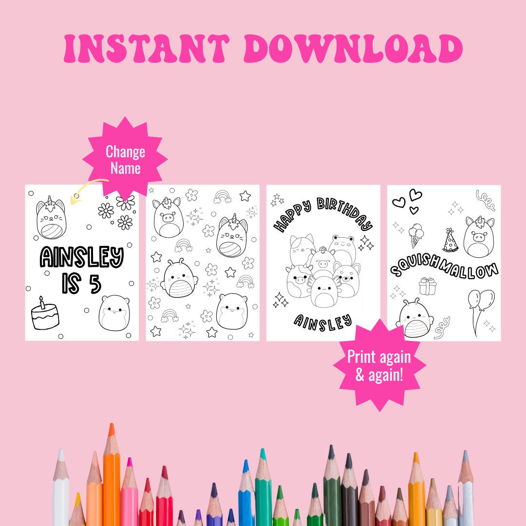 Squishmallow Coloring Sheet, Squishmallow Birthday Party, Squishmallow ...