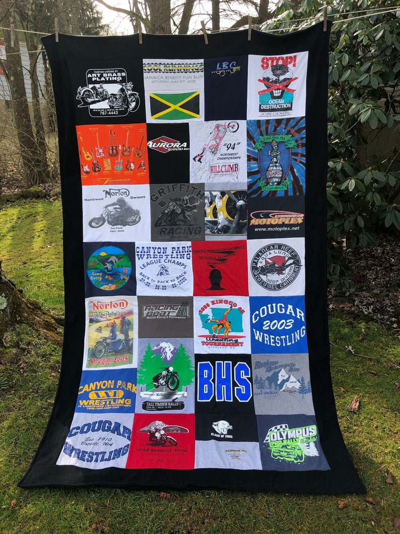 Custom Tshirt Blankets Wall Hangings and Memory Blankets Etsy