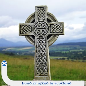 Caledonia Celtic Cross. Hand made wall hanging Christian cross, Scotland.