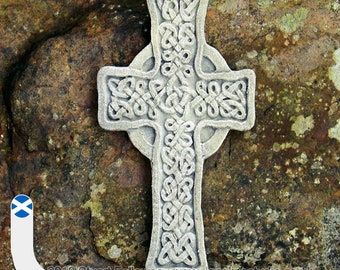 Peace of Iona. Handmade Resin Celtic Cross Wall Hanging Scotland