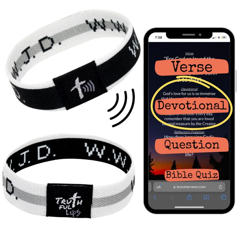 NFC Daily Devotional Bracelet: Tap for Bible Verse & Reflection image 1