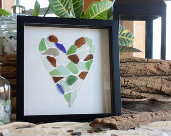Seeglas Herz-Home Dekor-Strand-Jahrestag-Hochzeit-Geburtstag-Muttertag-Strand Dekor-Meer Glas-Strand-Valentinstag-Küstenkunst-Herz