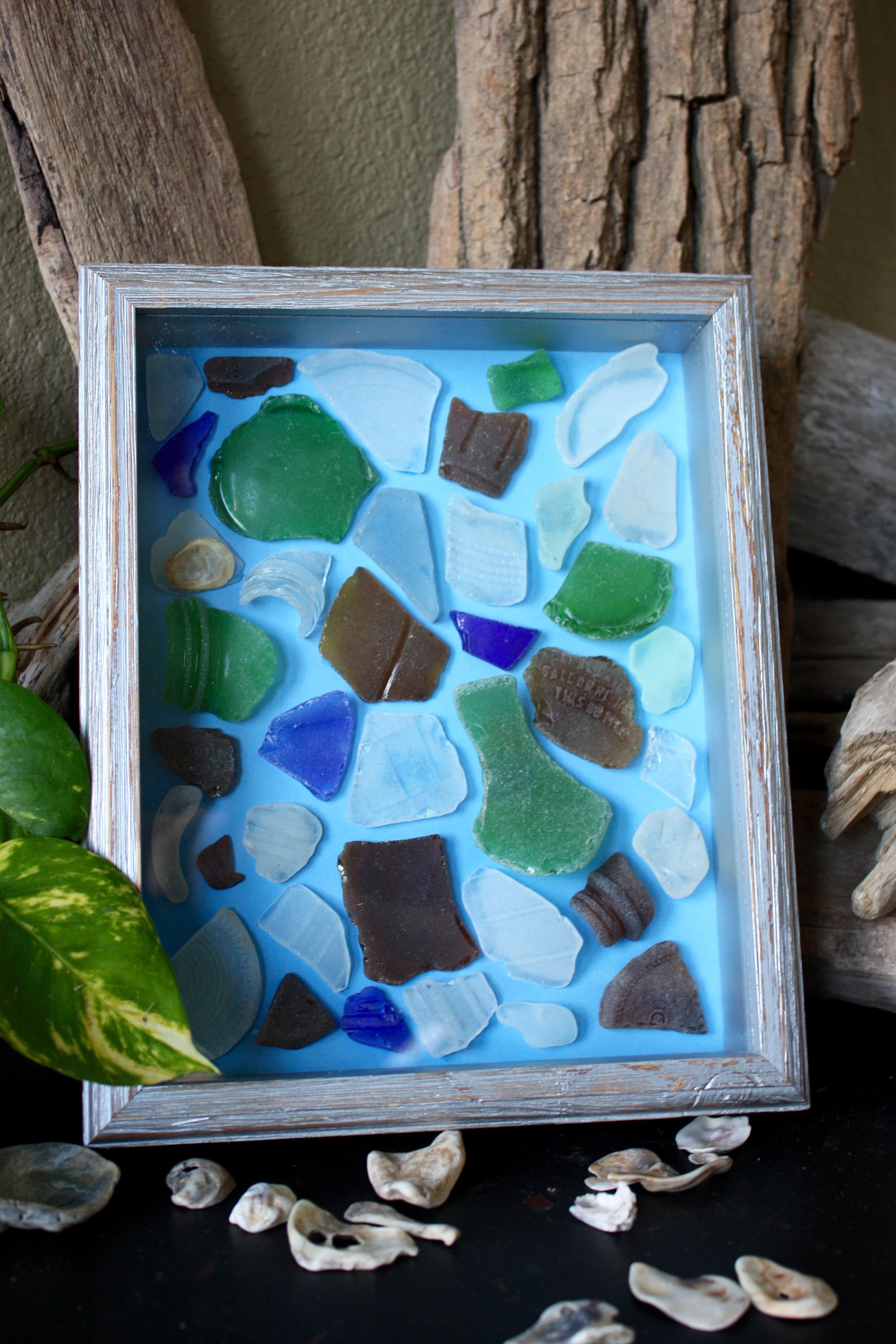 Sea Glass Art - Beach Decor - Beach House - Seaglass - Sea Glass ...