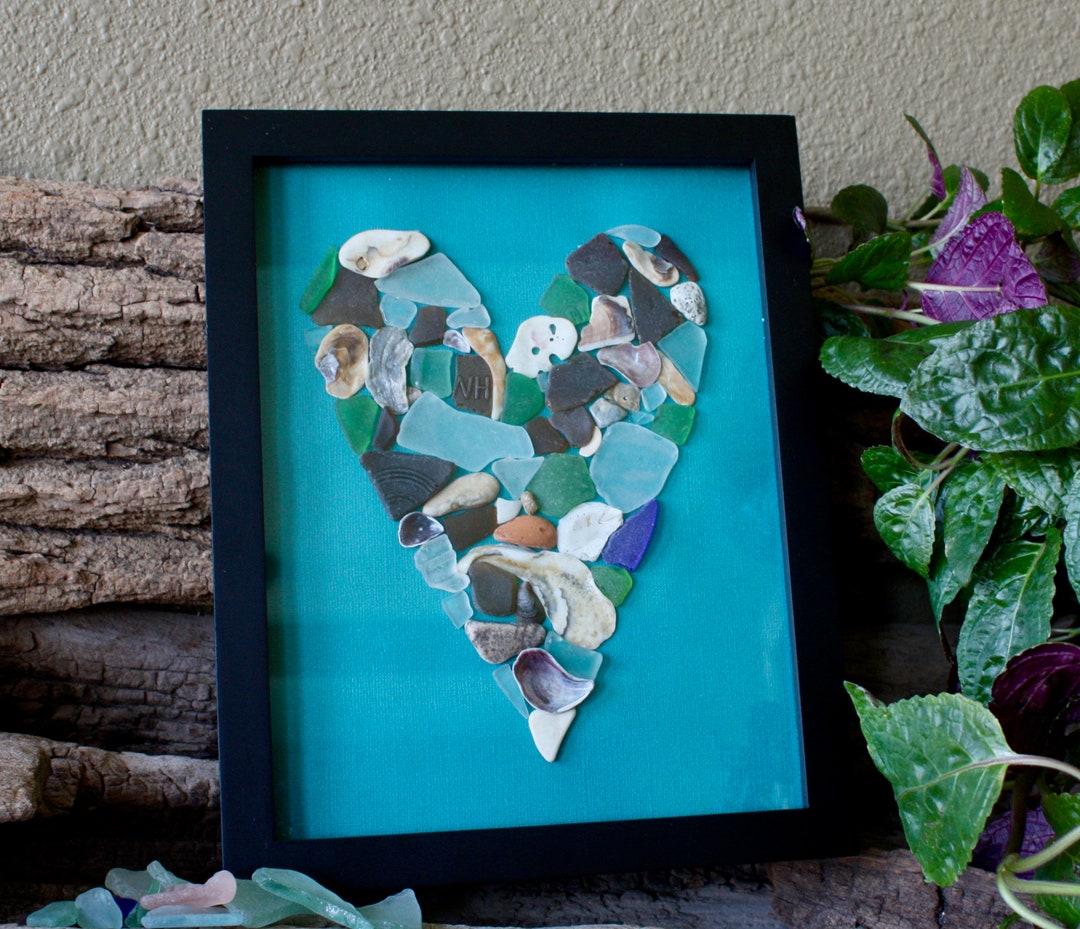 Sea Glass Art - Beach Decor - Nautical - Beach House - Wedding - Beach ...