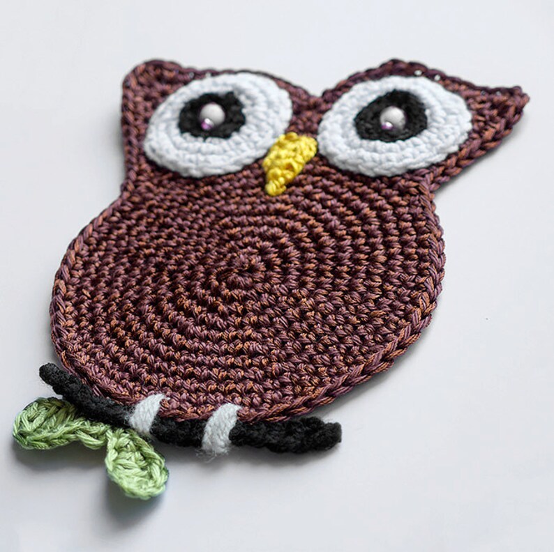 Colourful Handmade Crochet Coaster Set. Owl set. Etsy