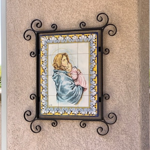Wrought Iron Picture Frame; Mirror, Tile, Artwork Displays; Hand-Forged Solid Metal Frames