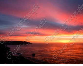San Francisco Sunset, California Sunset Photo, Pacific Ocean Sunset, Dusk Photo - Digital Download, JPEG