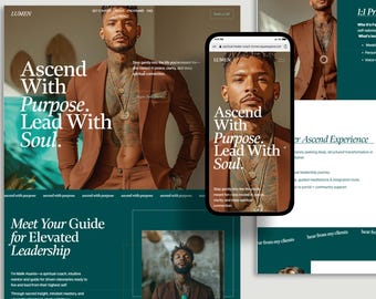Spiritual Coach Squarespace Template: Minimalist Wellness One Page Website Design, Services Landing Page