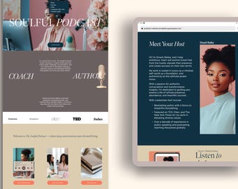 Squarespace Podcast Website Template: Coaching Blogging & Personal Brand Design (Digital Download)