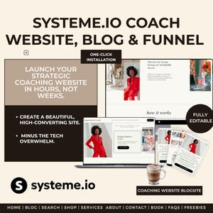 Pacote de Site, Blog e Funil de Vendas Systeme.io: Modelo Bold Red para Coach de Negócios — Design Estratégico, Moderno e Totalmente Editável imagem 2