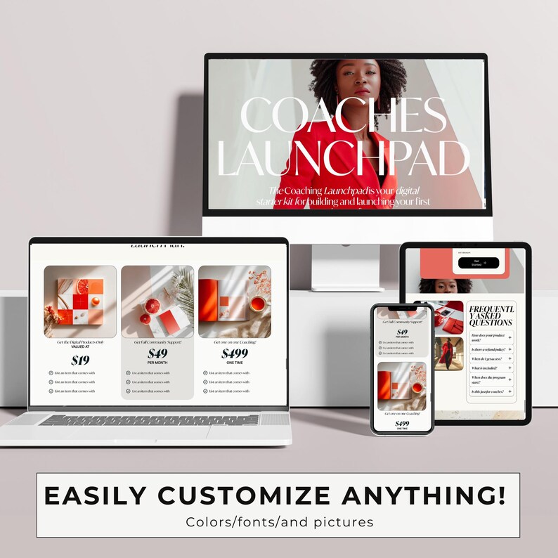 Pacote de Site, Blog e Funil de Vendas Systeme.io: Modelo Bold Red para Coach de Negócios — Design Estratégico, Moderno e Totalmente Editável imagem 3