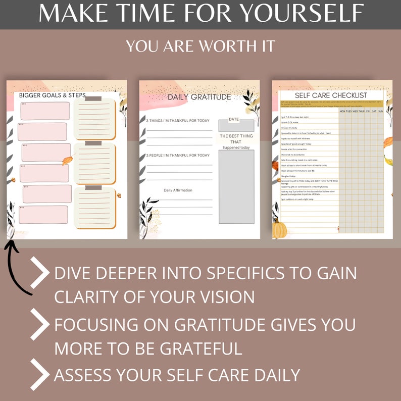 Self-Care Planner Journal & Sticker Bundle. Journal Prompts image 10