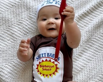 BBQ Baby Halloween Costume Bodysuit, Steak Sauce Baby Shirt, Baby Shower Gift newborn clothes, Unique Newborn Gift, Baby Christmas