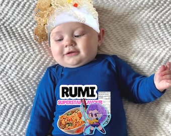 Kpop Rumi Baby Costume, Baby Halloween Costume, Baby Halloween Shirt, Ramen Baby Costume and Hat, RAMEN