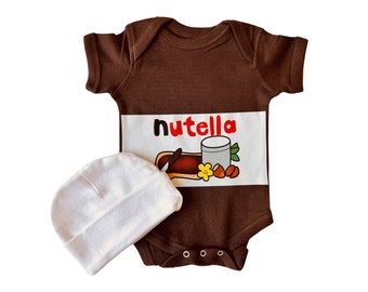 Nutella Baby Halloween Costume, Hazelnut Baby Shirt, Baby Shower Gift newborn clothes, Unique Newborn Gift, Baby Christmas