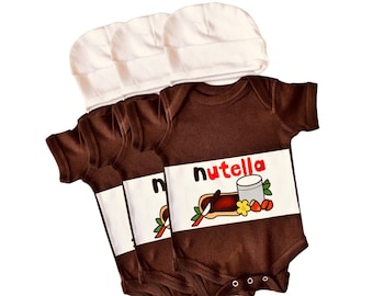 Nutella Baby Costume, Hazelnut Baby Shirt, Baby Shower Gift newborn clothes, Unique Newborn Gift, Baby Christmas