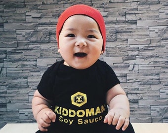 Funny Baby Halloween Costume, Soy Sauce Baby Halloween Shirt and Hat, Baby Costume boy girl, Baby Milestone Photo Prop, Christmas Gift