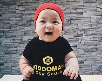 Funny Baby Costume, Soy Sauce Baby Halloween Shirt with Hat, Baby Halloween Costume boy girl, Baby Milestone Photo Prop, Christmas Gift