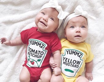 twins costume ketchup mustard matching twins costume funny baby outfits order by thur 1018 for halloween delivery within the us