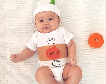 Starbucks Baby Costume for Boy and Girl, Cute Halloween Baby Shirt Set, First Halloween Outfit, Newborn Halloween Costume, Newborn Baby Gift