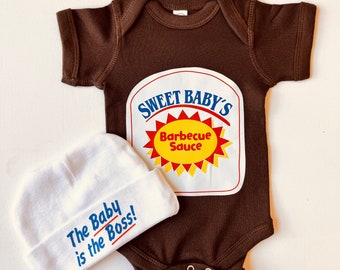 Barbecue Sauce Baby Onesie, Steak Sauce Baby Shirt, Baby Shower Gift newborn clothes, Unique Newborn Gift, Baby Christmas