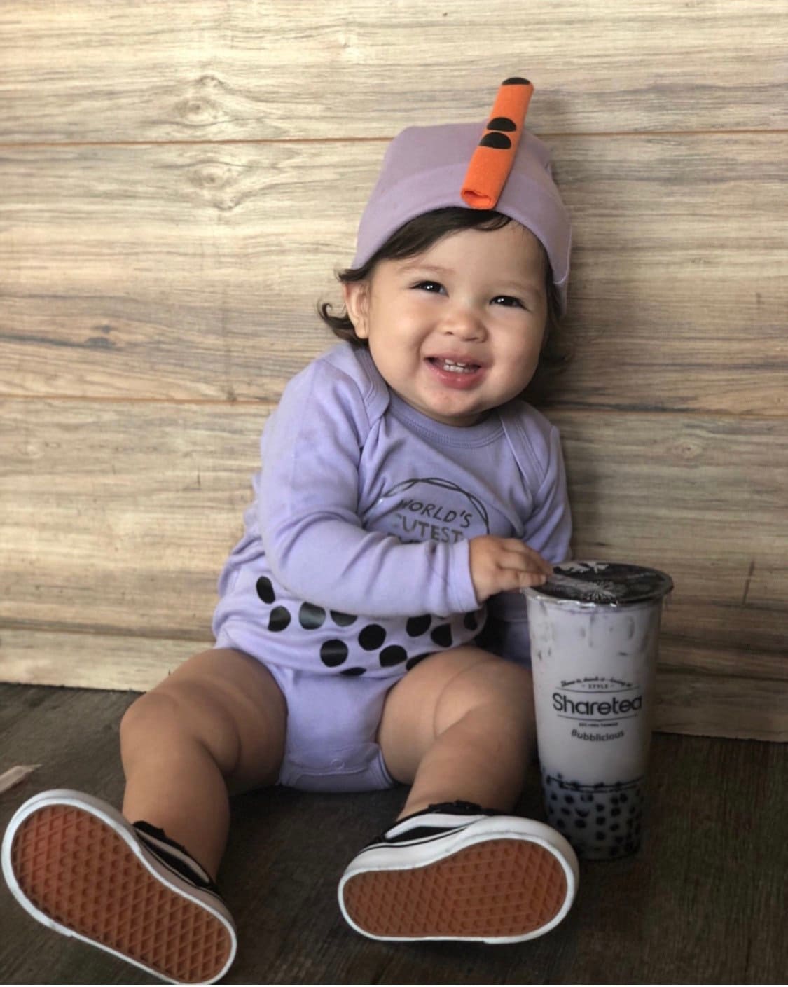 Boba Tea Baby Costume Set Taro Boba Tea Baby Milk Bubble Tea Etsy