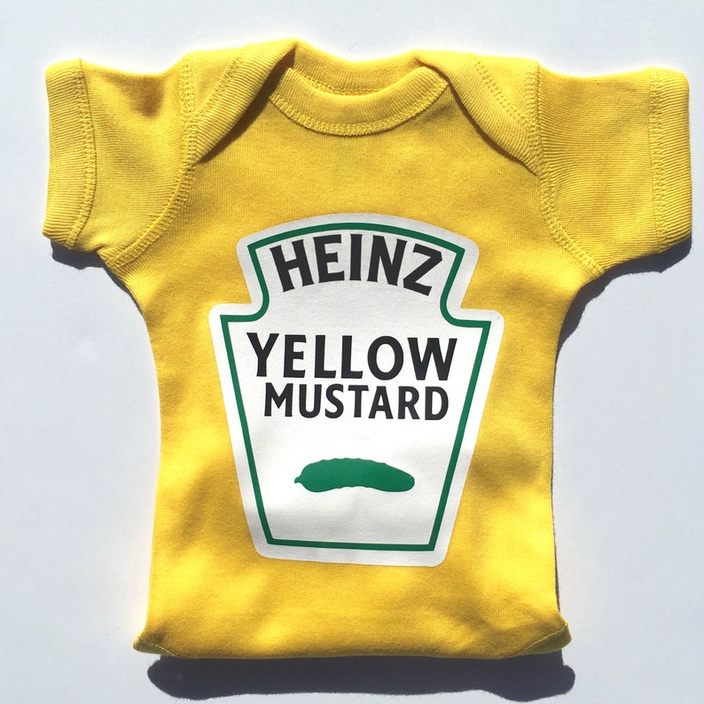 Cute Twins Costume, Twins Halloween Costume Ketchup and Mustard, Licensed Heinz Newborn Twins Baby Gift, Matching Twins Outfits Boy Girl image 4