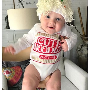 Baby Halloween Costume, Ramen Baby Costume, Baby Halloween Shirt, Ramen Baby Costume and Hat, Baby Milestone Photo Prop, Newborn Gift