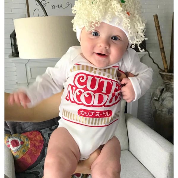 Ramen Baby Costume, Baby Halloween Shirt, Ramen Baby Costume with Hat, Baby Milestone Photo Prop, Newborn Christmas Gift