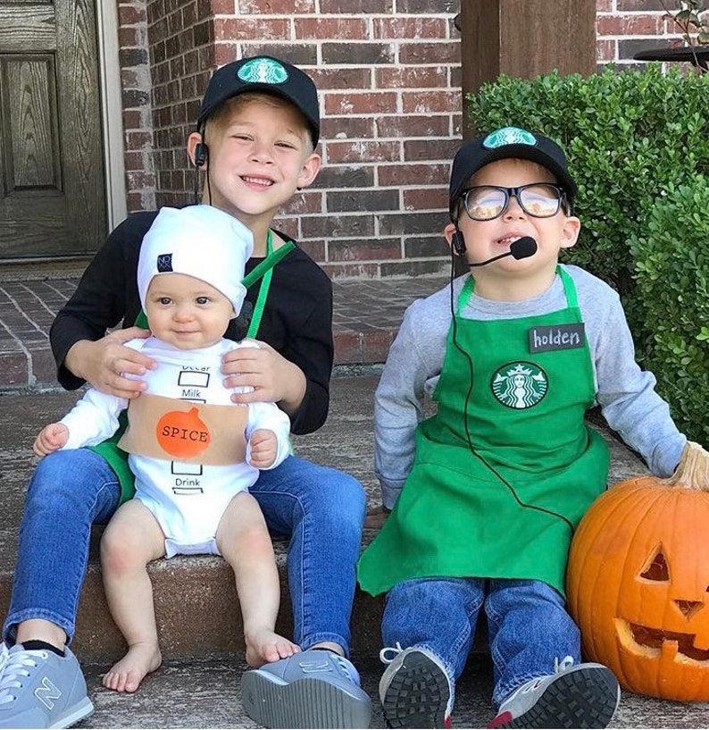 Starbucks Baby Costume for Boy and Girl, Cute Halloween Baby Shirt Set, First Halloween Outfit, Newborn Halloween Costume, Newborn Baby Gift image 3