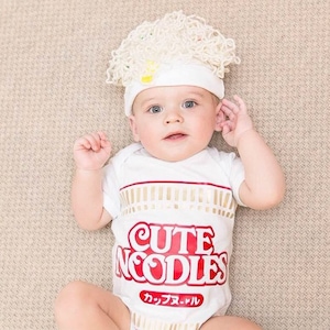 Ramen Baby Costume, Baby Halloween Shirt for Boy and Girl, Ramen Baby Costume with Hat, Baby Milestone Photo Prop, Newborn Christmas Gift