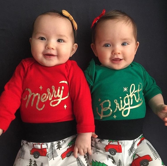 Twins Christmas Outfits Twins Christmas Gift Merry And Etsy image 0 - Twins Christmas Outfits Twins Christmas Gift Merry And Etsy