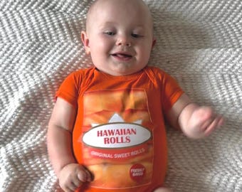 Thanksgiving Baby Outfit Shirt, Rolls Baby Costume, Bread Rolls Baby Costume Boy Girl, Hawaii Baby bodysuit, Christmas Newborn Baby Gift