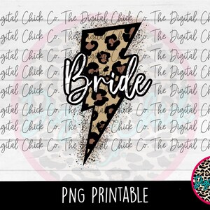 Bride Leopard Lightening Bolt - PNG FILE - Digital Download