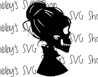 Skeleton Girl Silhouette - SVG